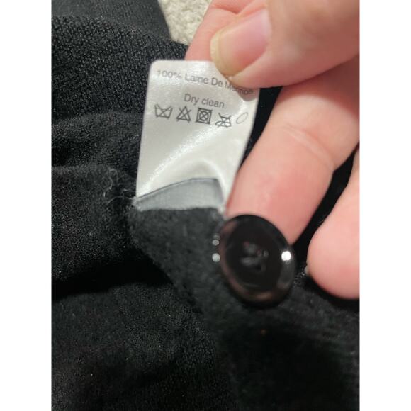 J. Crew 100% Merino Wool Long Cardigan Sweater Womens Sz XS Grandpa 65370 Black - Picture 8 of 9